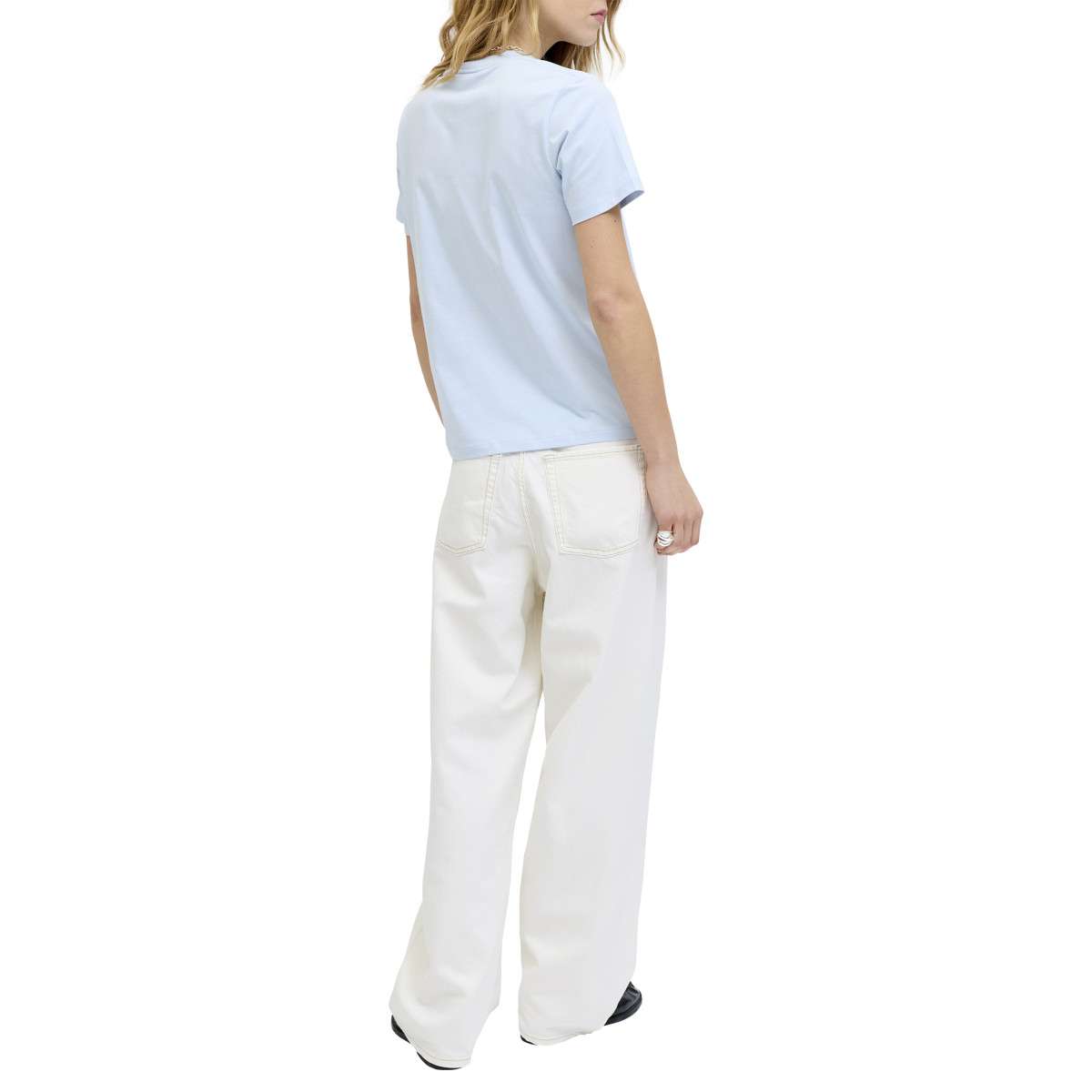 Tee-shirts T-shirt coton biologique col rond droite - 12200182 femme bleu JJXX Tee-shirts T-shirt coton biologique col rond droite - 12200182 femme bleu Bleu