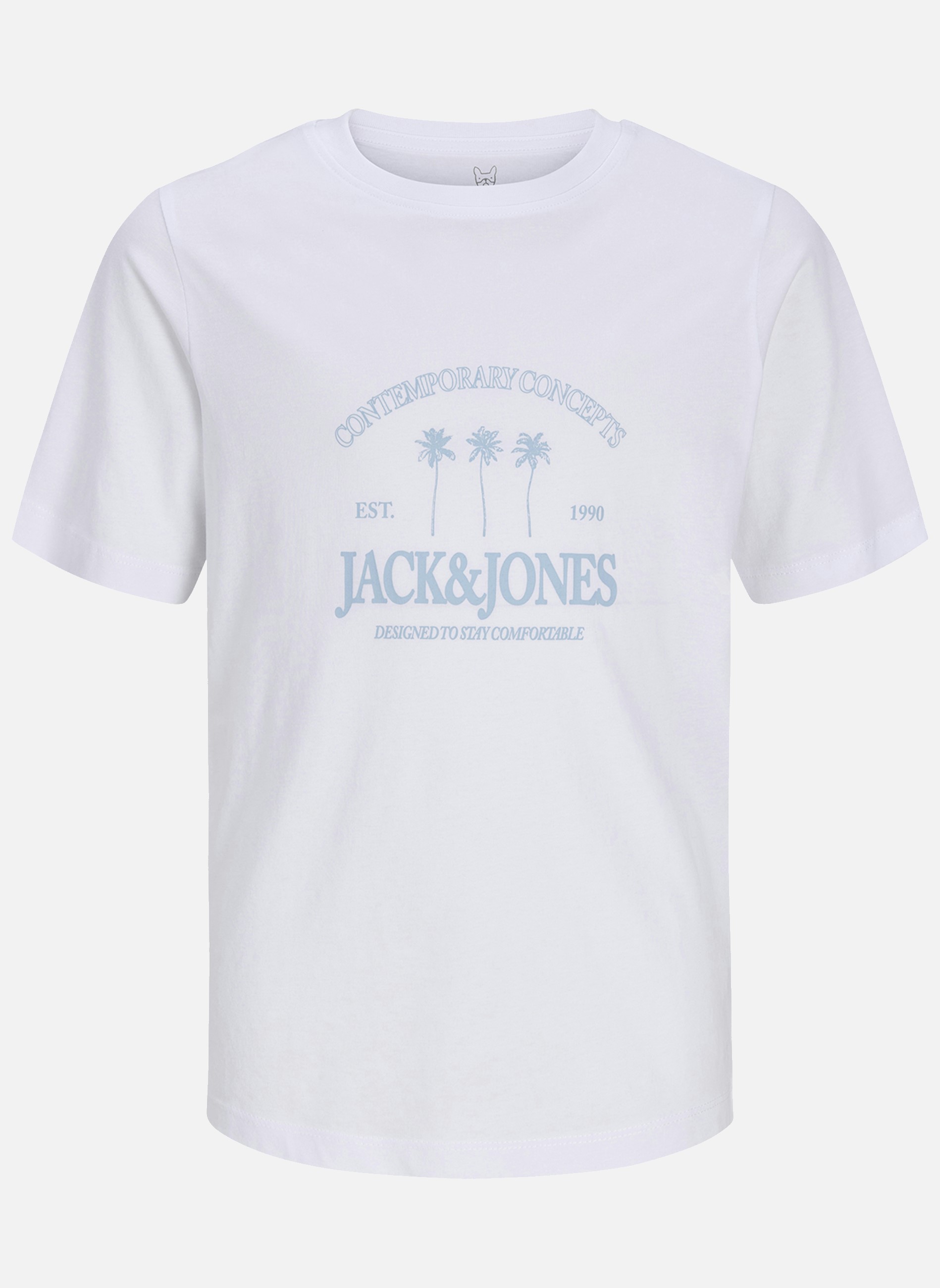 Tee-shirts T-shirt coton biologique col rond droit - 12298349 garçon blanc Jack & Jones Tee-shirts T-shirt coton biologique col rond droit - 12298349 garçon blanc Blanc