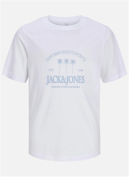 Jack & Jones Tee-shirts T-shirt coton biologique col rond droit - 12298349 garçon blanc