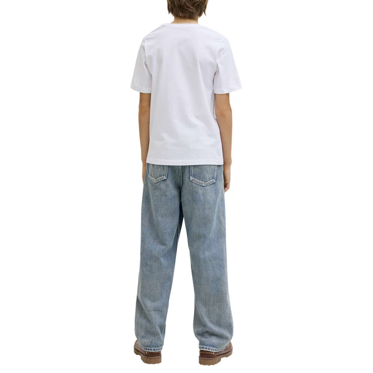 Tee-shirts T-shirt coton biologique col rond droit - 12298349 garçon blanc Jack & Jones Tee-shirts T-shirt coton biologique col rond droit - 12298349 garçon blanc Blanc