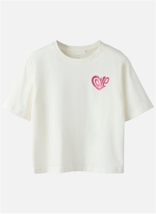 Name it Tee-shirts T-shirt coton biologique col rond droit - 13253436 fille blanc