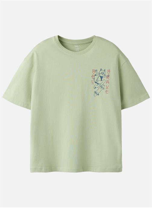 Name it Tee-shirts T-shirt coton biologique col rond droit - 13252570 garçon vert