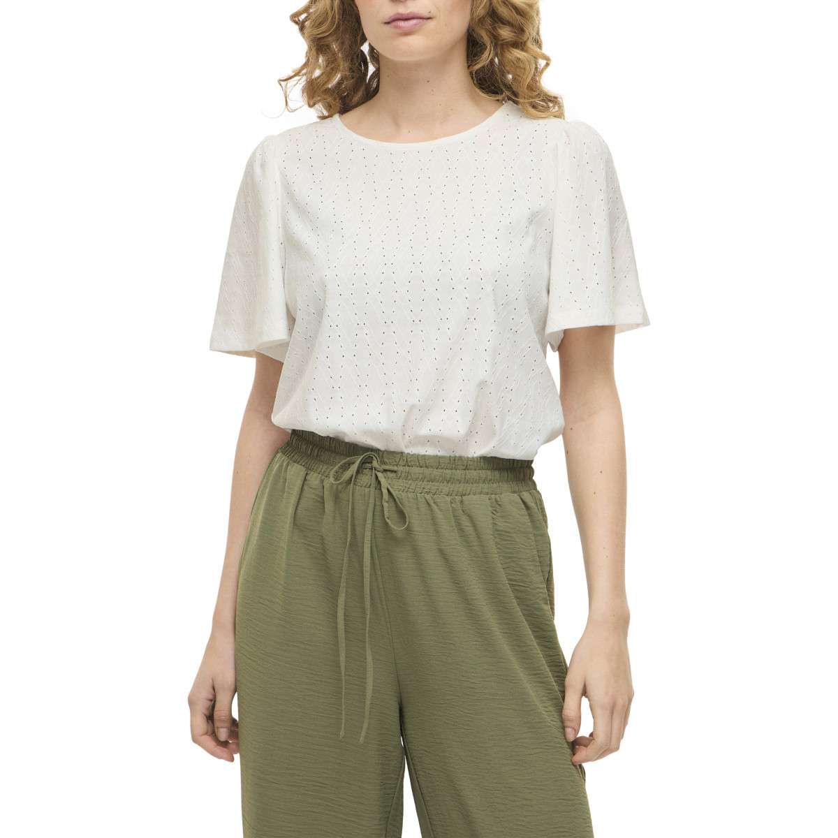 Tee-shirts T-shirt géométrique droit - 14111807 femme blanc Vila Tee-shirts T-shirt géométrique droit - 14111807 femme blanc Blanc
