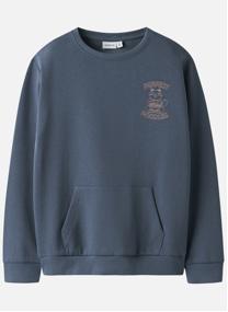 Sweats à capuche Sweat coton col rond droit - 13252721 garçon bleu Name it Sweats à capuche Sweat coton col rond droit - 13252721 garçon bleu Bleu