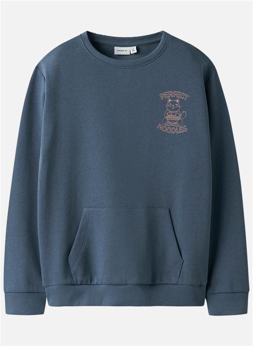 Name it Sweats à capuche Sweat coton col rond droit - 13252721 garçon bleu