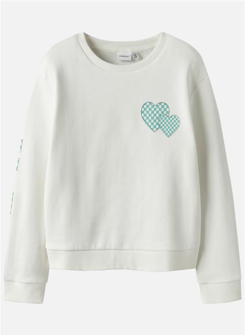 Name it Sweats à capuche Sweat coton col rond droit - 13252332 fille blanc