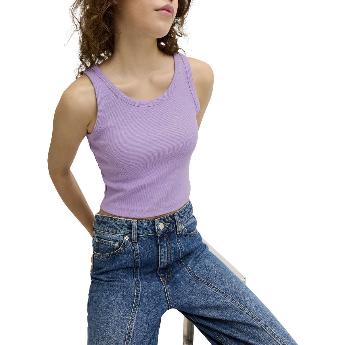 Débardeurs Débardeur coton biologique femme violet JJXX Débardeurs Débardeur coton biologique femme violet Violet
