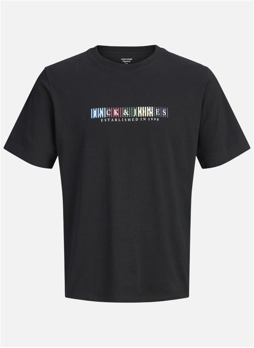 Jack & Jones Plus Tee-shirts T-shirt coton biologique col rond droit - 12298376 homme noir