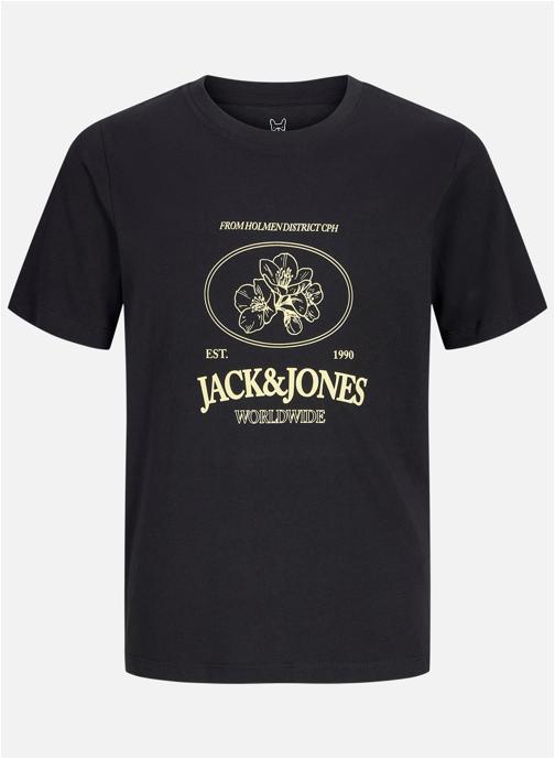 Jack & Jones Tee-shirts T-shirt coton biologique col rond droit - 12298349 garçon noir