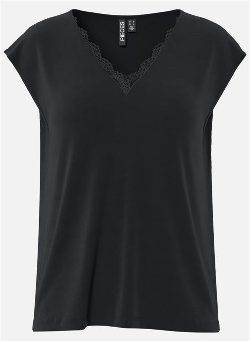 Pieces Tee-shirts T-shirt droit - 17157707 femme noir