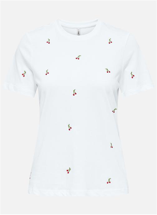 ONLY Tee-shirts T-shirt coton biologique droit - 15288473 femme blanc