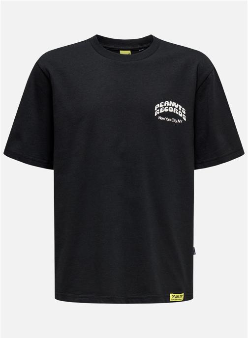 Only & Sons Tee-shirts T-shirt coton col rond droit - 22037751 garçon noir