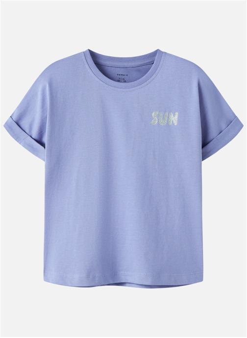 Name it Tee-shirts T-shirt coton biologique col rond droit - 13253523 fille violet