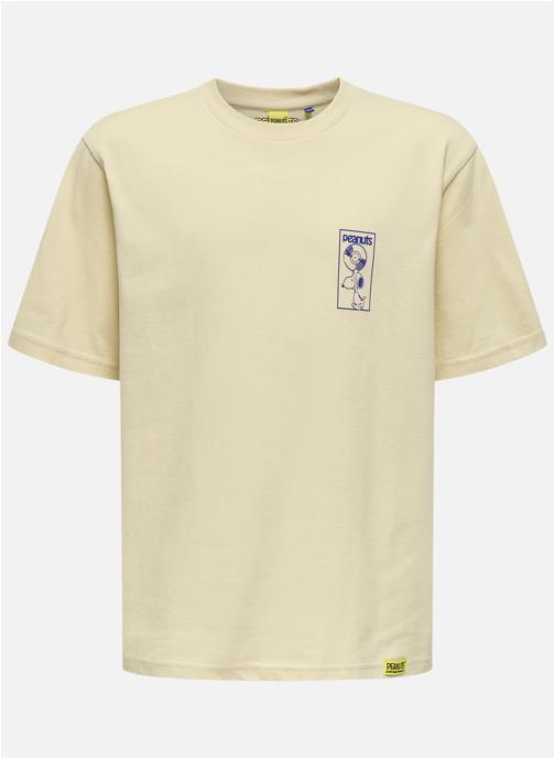 Only & Sons Tee-shirts T-shirt coton col rond droit - 22037751 garçon blanc
