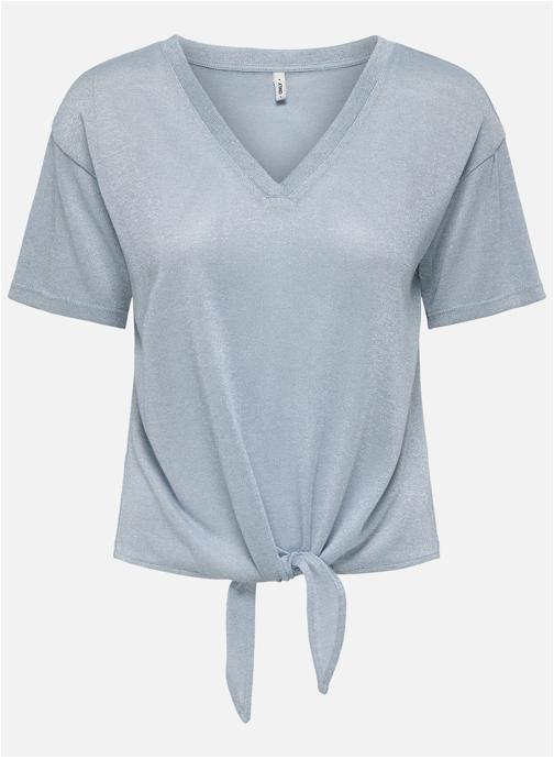 ONLY Tee-shirts T-shirt col v droit - 15369755 femme bleu