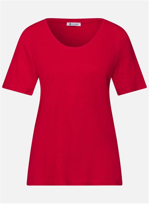 Street One Tee-shirts T-shirt col rond ajusté - 324771 femme rouge