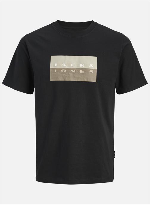 Jack & Jones Plus Tee-shirts T-shirt coton col rond droit - 12297140 homme noir