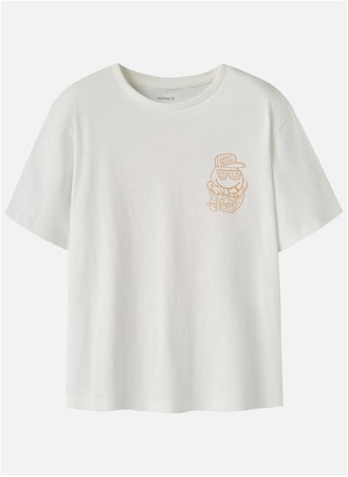 Name it Tee-shirts T-shirt coton col rond droit - 13252572 garçon blanc