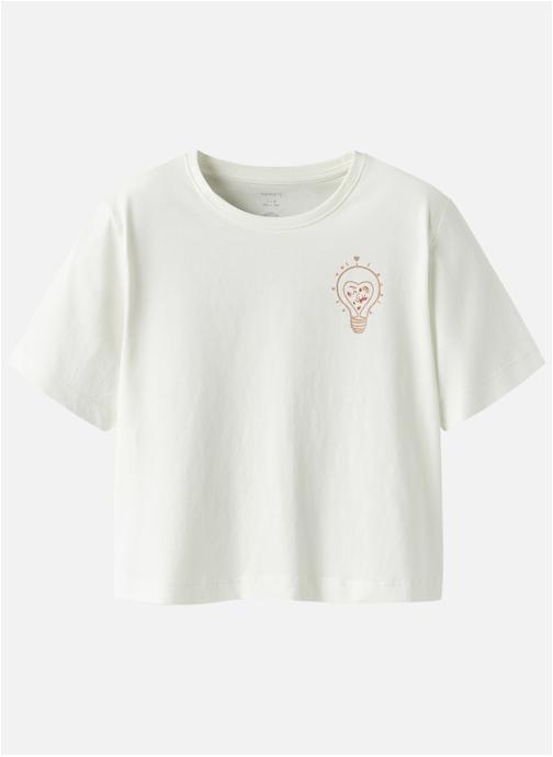 Name it Tee-shirts T-shirt coton biologique col rond droit - 13252331 fille blanc