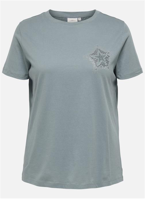 ONLY CARMAKOMA Tee-shirts T-shirt coton biologique col rond ajusté - 15369204 femme vert