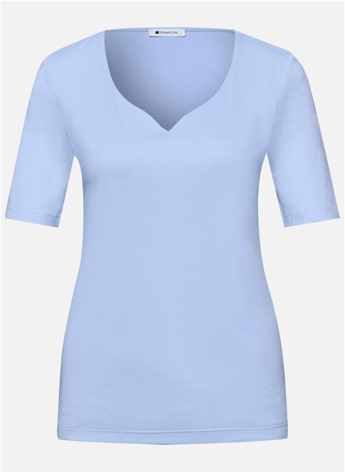 Street One Tee-shirts T-shirt col v ajusté - 324775 femme bleu