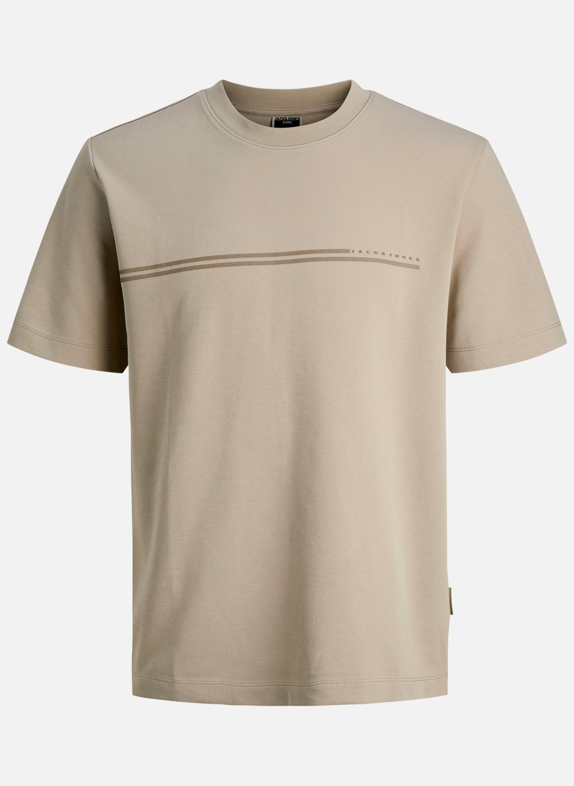 Tee-shirts T-shirt col rond droit - 12297257 homme beige Jack & Jones Plus Tee-shirts T-shirt col rond droit - 12297257 homme beige Beige