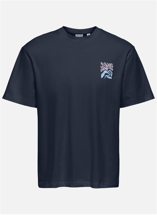 Only & Sons Tee-shirts T-shirt coton biologique col rond droit - 22037627 homme bleu