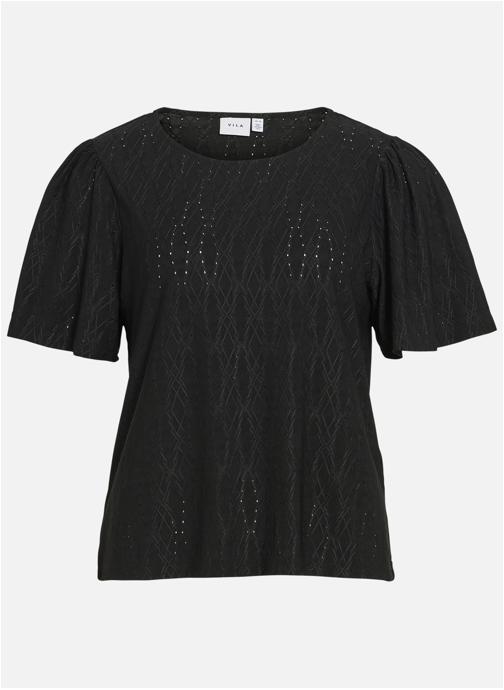 Vila Tee-shirts T-shirt géométrique droit - 14111807 femme noir