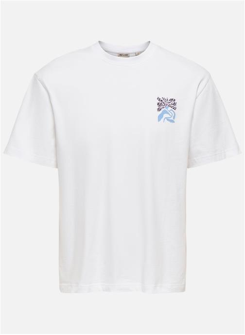 Only & Sons Tee-shirts T-shirt coton biologique col rond droit - 22037627 homme blanc