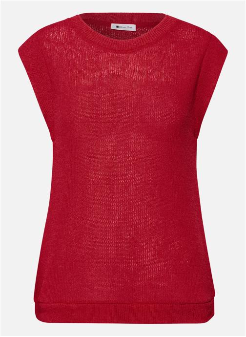 Street One Tee-shirts Pull col rond droit - 324791 femme rouge