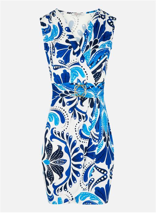 Morgan Robes Robe courte à motifs cintrée - 261-Ralixa femme bleu