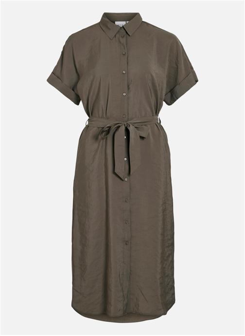 Vila Robes Robe longue droite - 14111774 femme marron