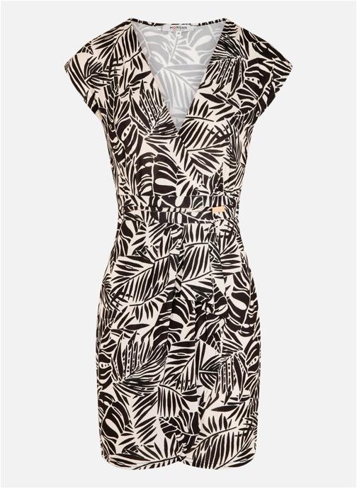 Morgan Robes Robe courte floral ajustée - 261-Rsissi femme noir