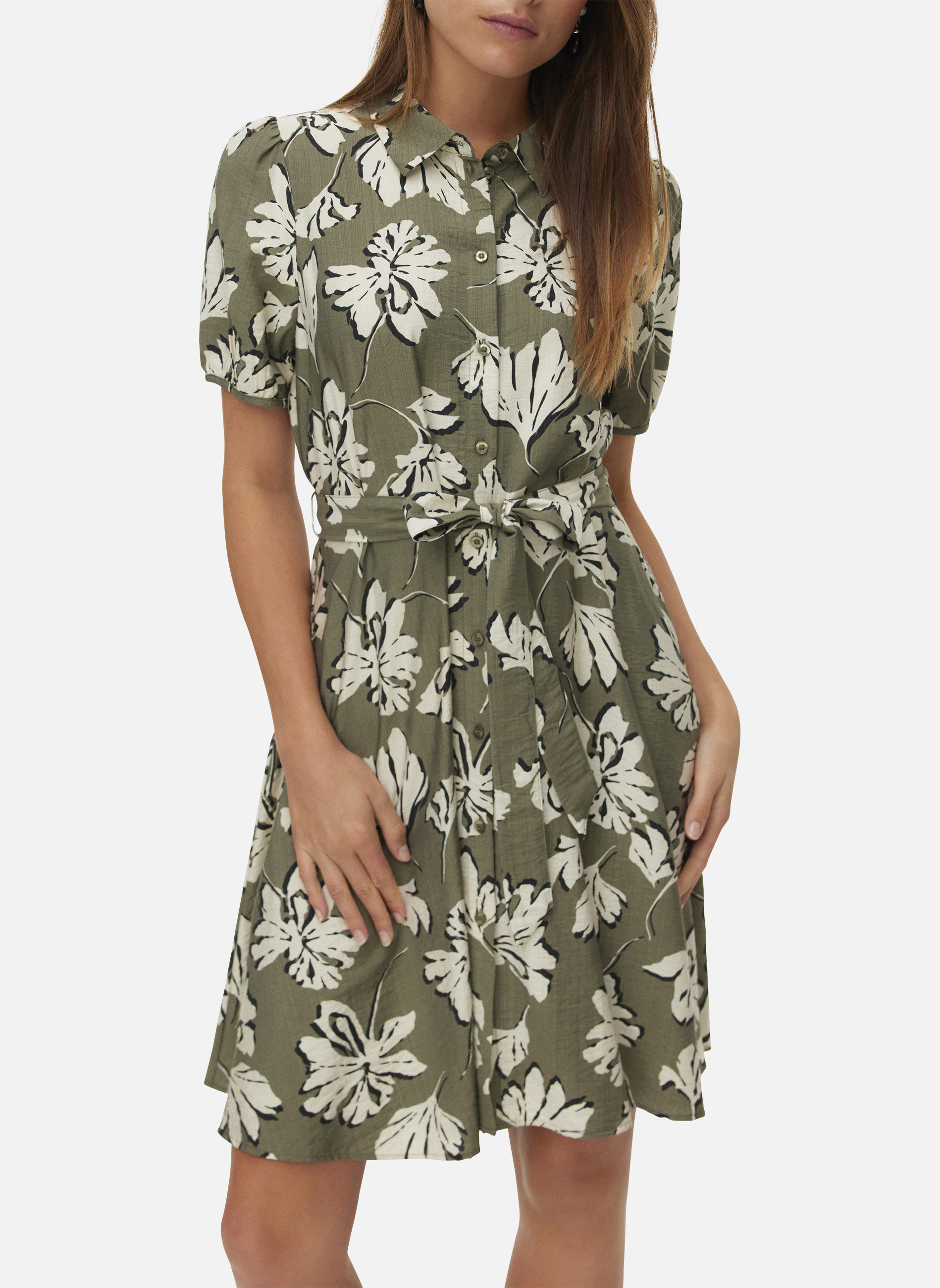 Robes Robe courte à motifs droite - 10341976 femme vert Vero Moda Robes Robe courte à motifs droite - 10341976 femme vert Vert