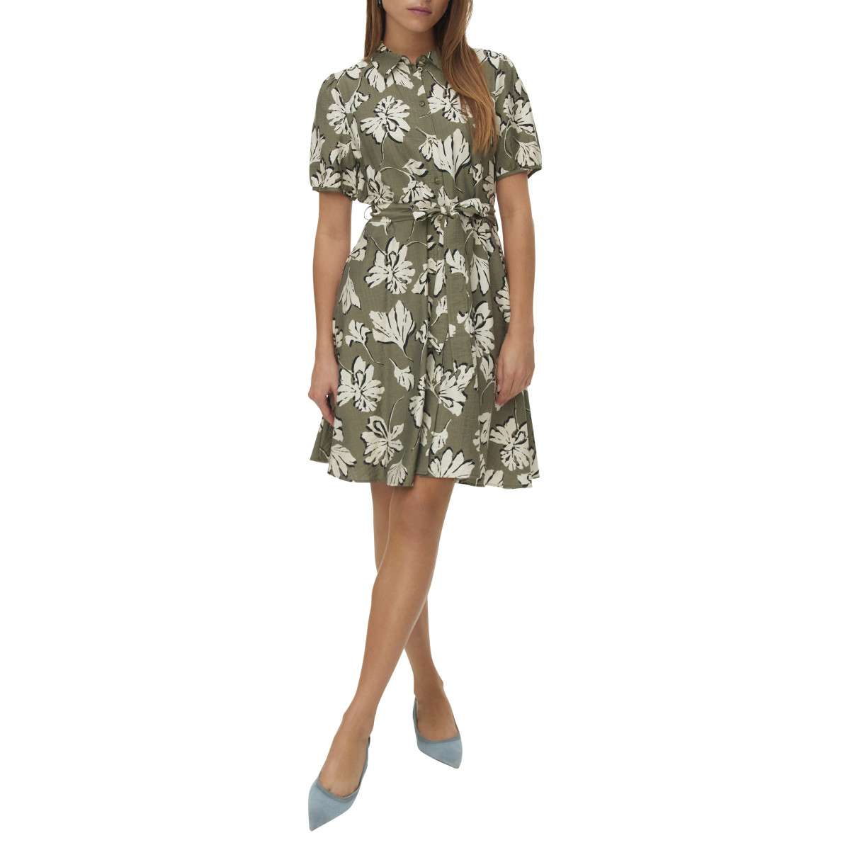 Robes Robe courte à motifs droite - 10341976 femme vert Vero Moda Robes Robe courte à motifs droite - 10341976 femme vert Vert