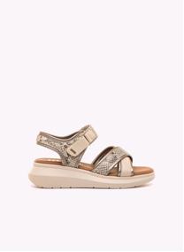Sandales Sandales compensées Femme MTNG COTTON noir femme beige