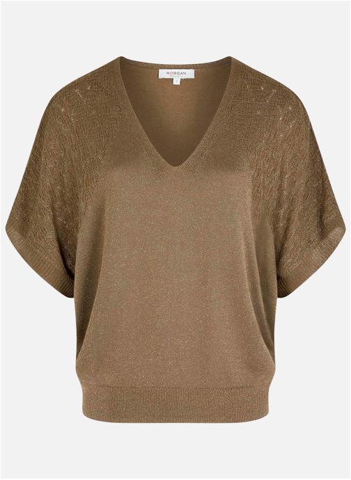 Morgan Pulls Pull col v droit - 261-Milvi femme vert