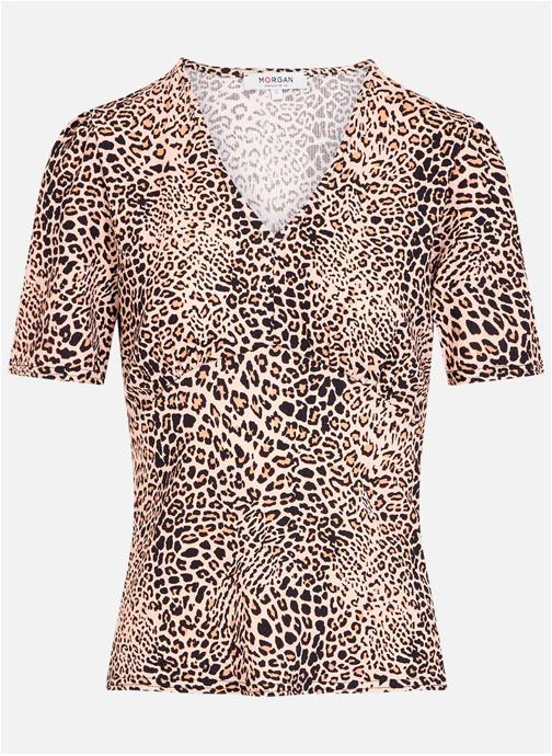 Morgan Tee-shirts T-shirt animalier droit - 261-Dingo femme beige
