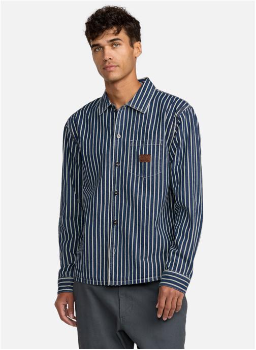 RVCA Chemises Dayshift Hickory homme bleu