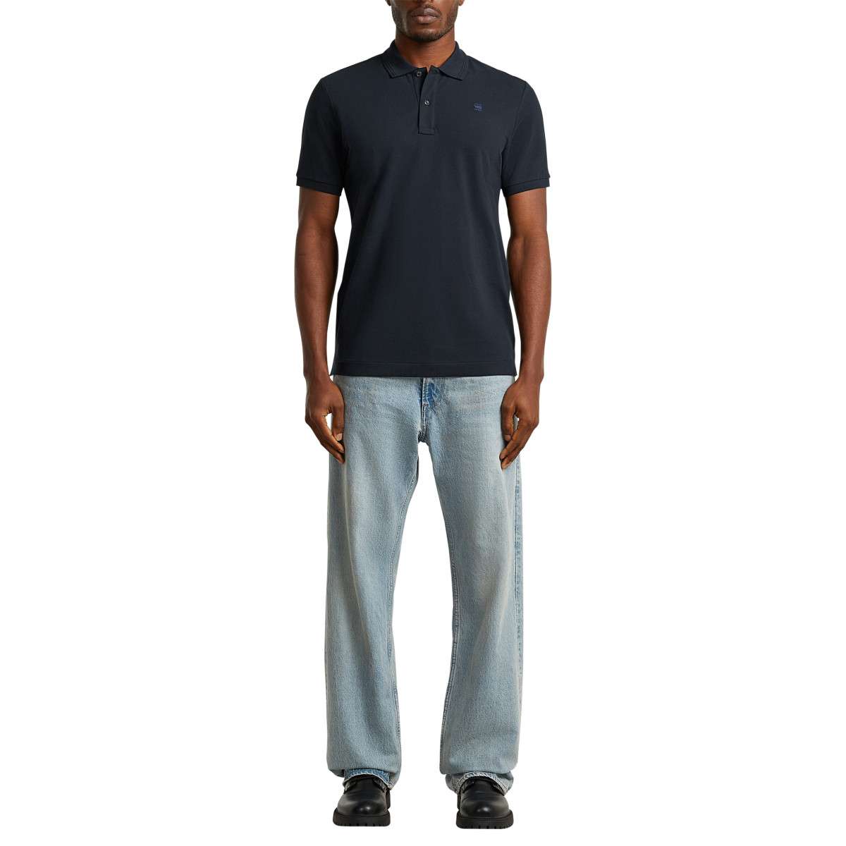 Polos Polo coton biologique droit - D11595-5864 homme bleu G-Star RAW Polos Polo coton biologique droit - D11595-5864 homme bleu Bleu