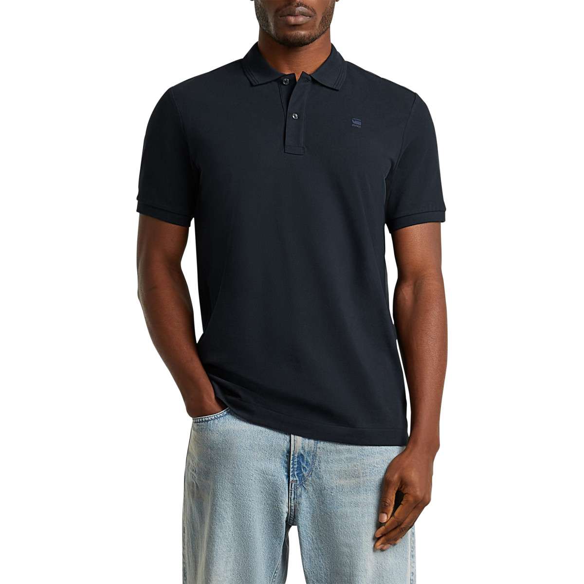 Polos Polo coton biologique droit - D11595-5864 homme bleu G-Star RAW Polos Polo coton biologique droit - D11595-5864 homme bleu Bleu