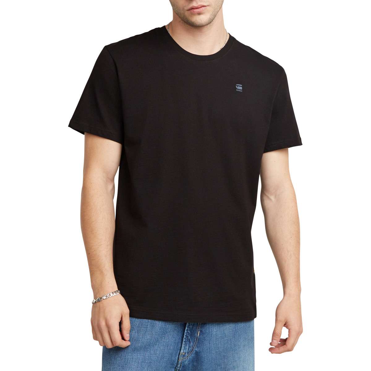 Tee-shirts T-shirt coton biologique col rond droit - D16411-336 homme noir G-Star RAW Tee-shirts T-shirt coton biologique col rond droit - D16411-336 homme noir Noir