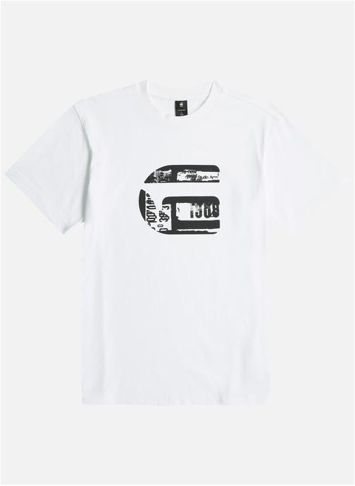 G-Star RAW Tee-shirts T-shirt coton biologique col rond droit - D28823-E385 homme blanc