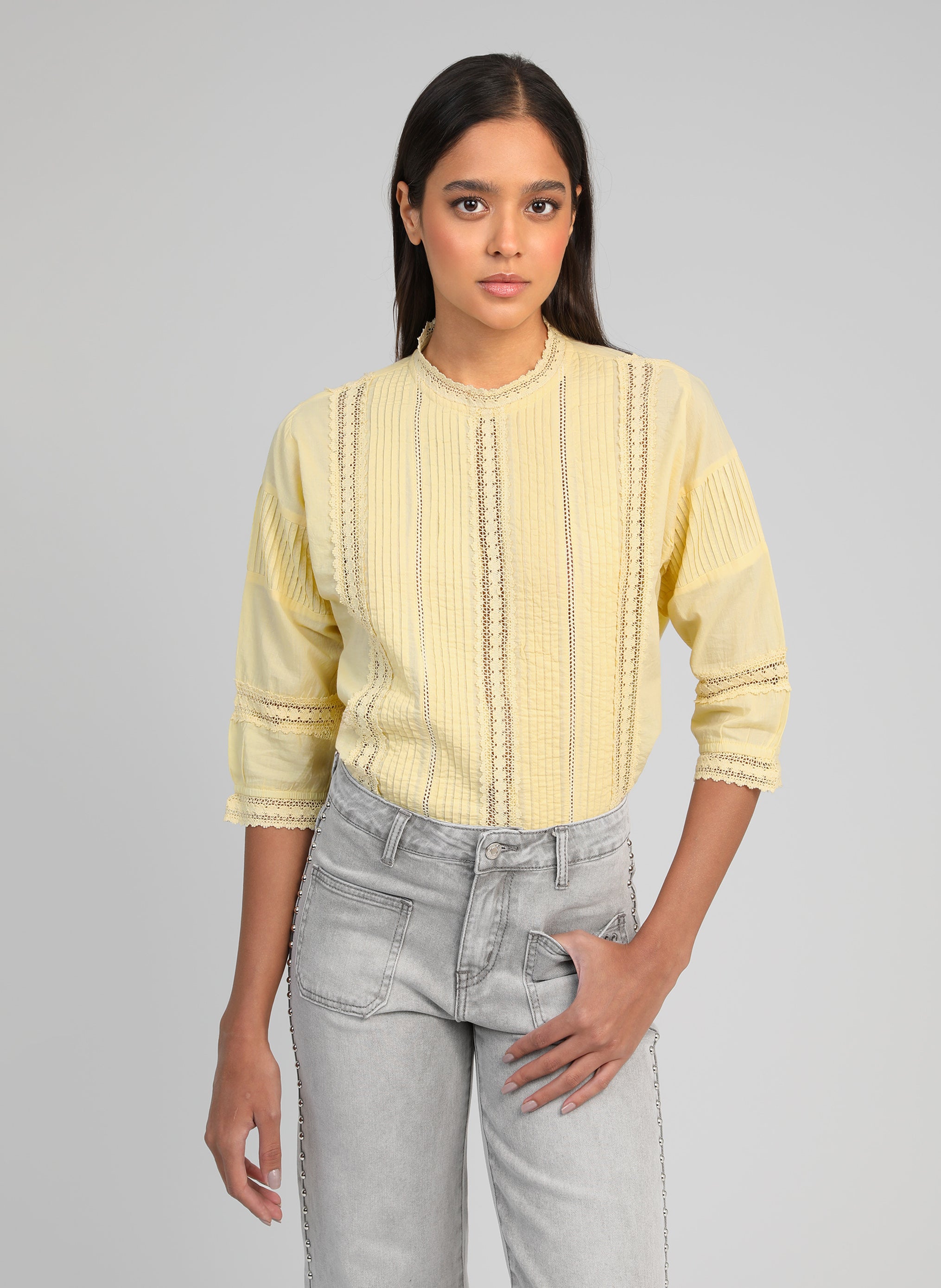 Blouses BLOUSE SAMILOU jaune femme jaune An'ge Blouses BLOUSE SAMILOU jaune femme jaune Jaune