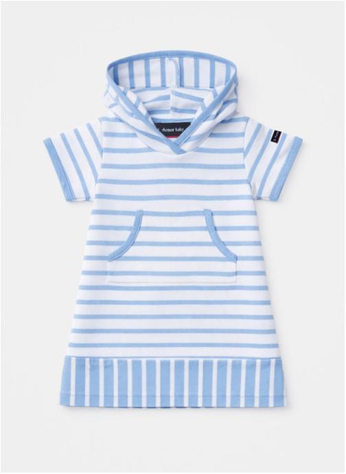 Armor Lux Robes Robe K0754 blanc/placid blue fille bleu