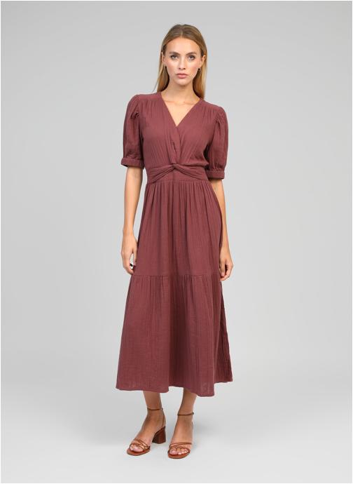 An'ge Robes ROBE MIDI ODOUMILO raisin femme bordeaux