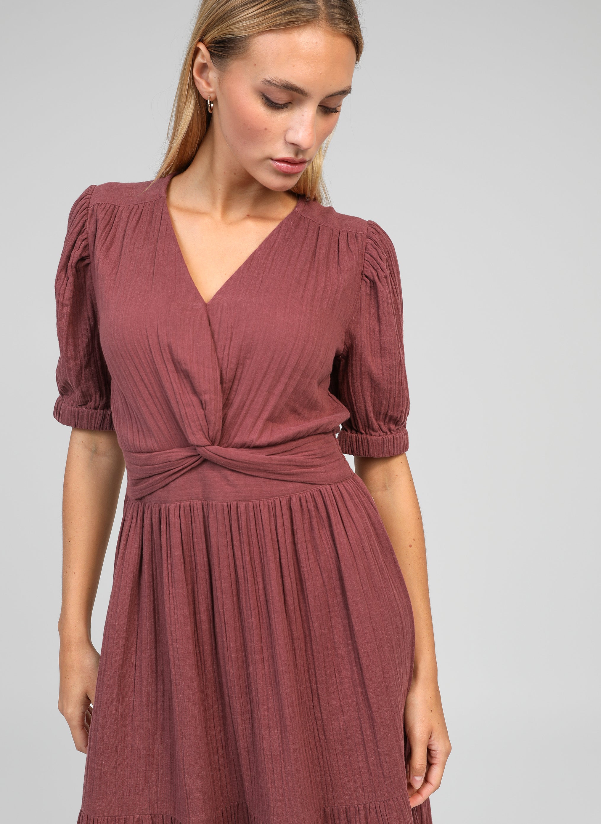 Robes ROBE MIDI ODOUMILO raisin femme bordeaux An'ge Robes ROBE MIDI ODOUMILO raisin femme bordeaux Bordeaux