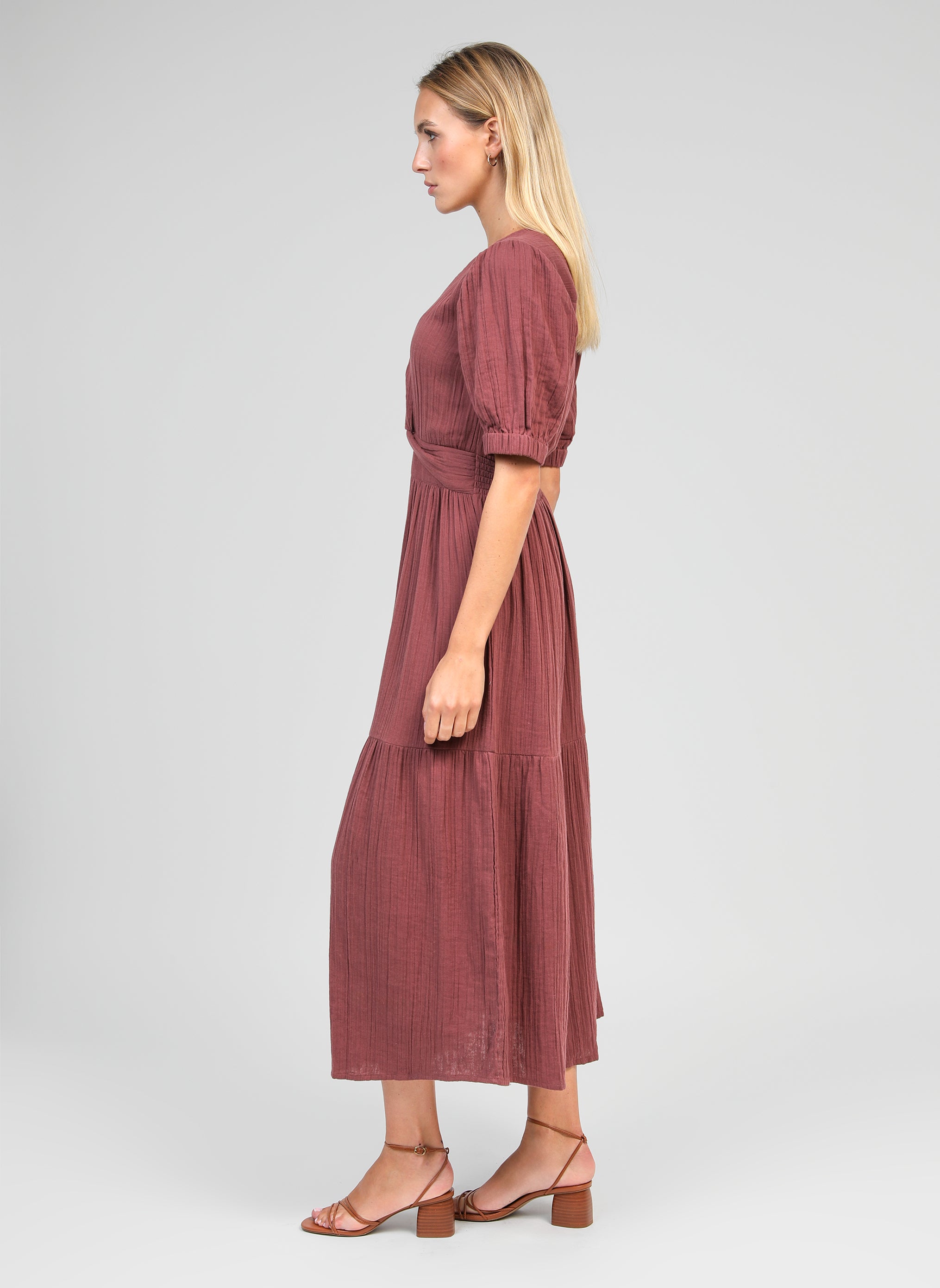 Robes ROBE MIDI ODOUMILO raisin femme bordeaux An'ge Robes ROBE MIDI ODOUMILO raisin femme bordeaux Bordeaux
