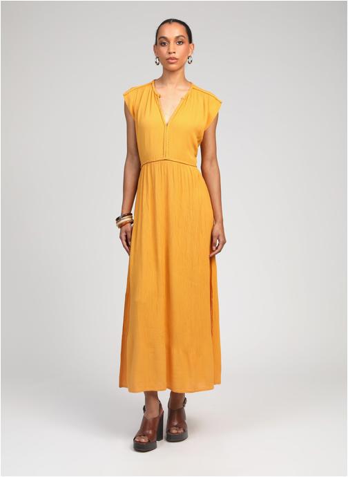 An'ge Robes ROBE LONGUE OWESTINA soleil femme jaune
