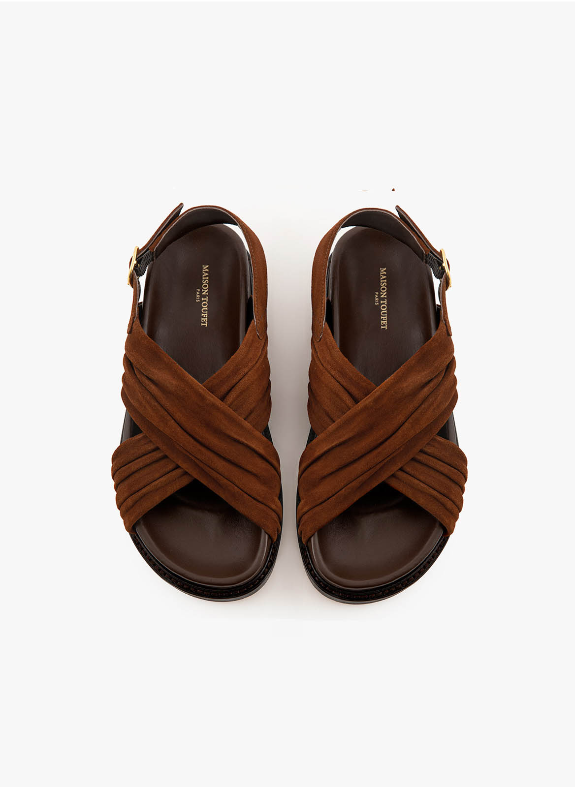 Sandales Sandale Diane - Cognac femme marron Maison Toufet Sandales Sandale Diane - Cognac femme marron Cognac